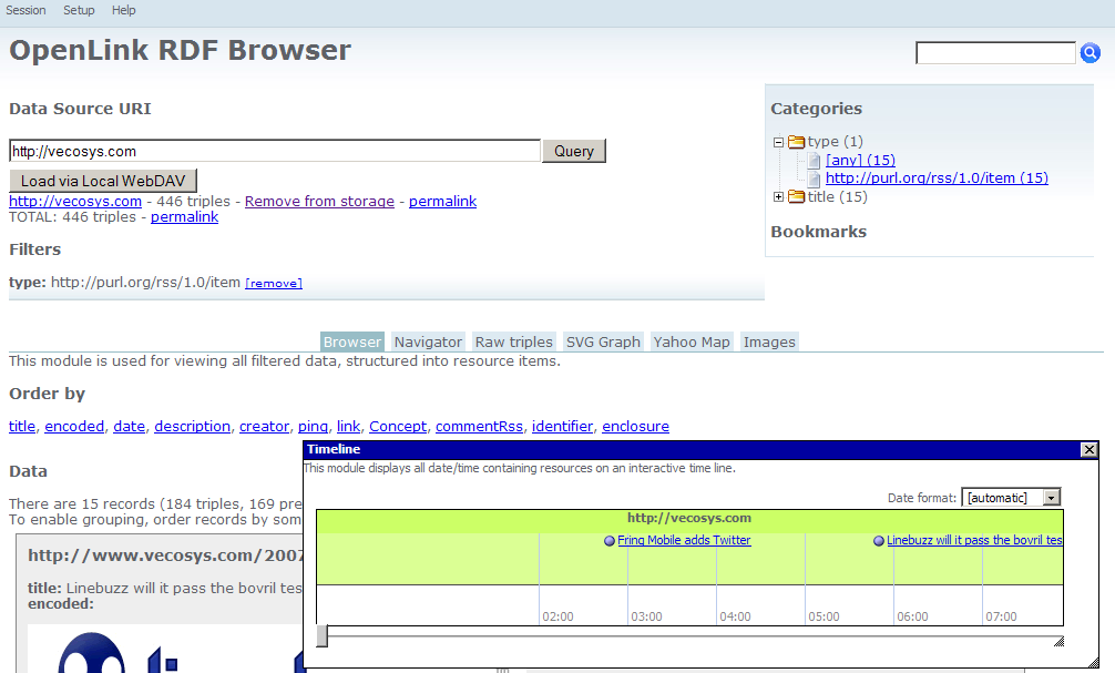 RDF Browser screenshot